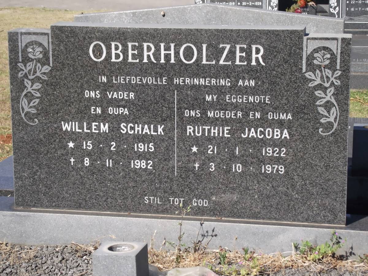 OBERHOLZER Willem Schalk 1915-1982 & Ruthie Jacoba 1922-1979