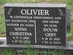 OLIVIER Douw Gert 1920-2004 & Anna Christina 1930-2003