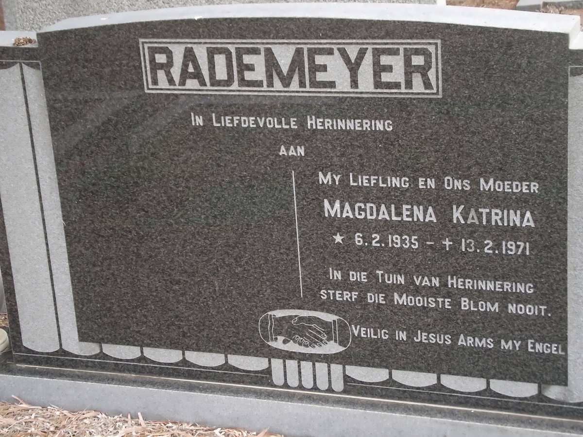 RADEMEYER Magdalena Katrina 1935-1971