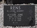 RENS Alyson June nee COLLIER 1948-1982