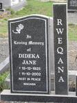 RWEQANA Dideka Jane 1925-2002