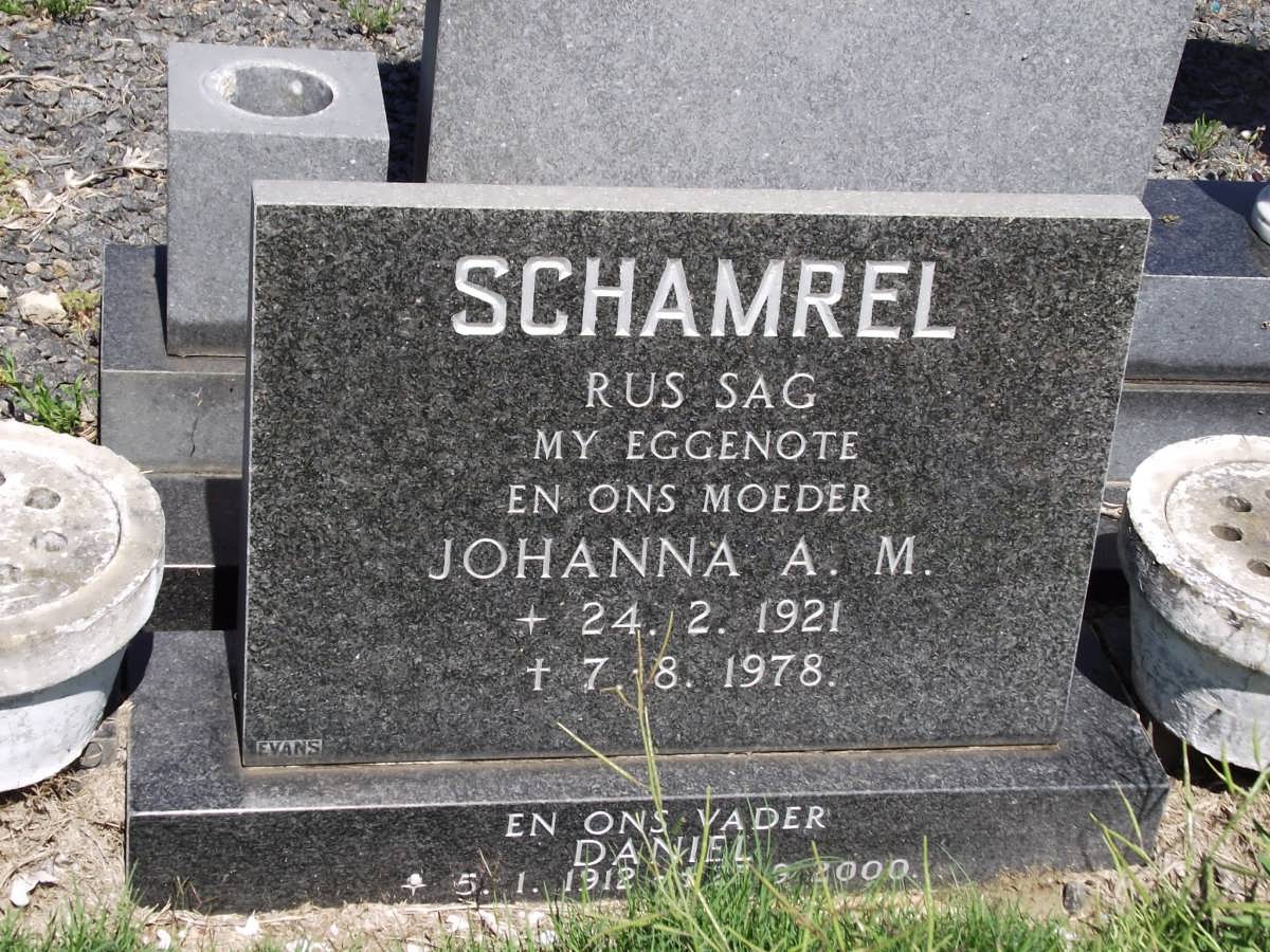 SCHAMREL Daniel 1912-2000 & Johanna A.M. 1921-1978