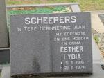 SCHEEPERS Esther Lydia 1916-1978