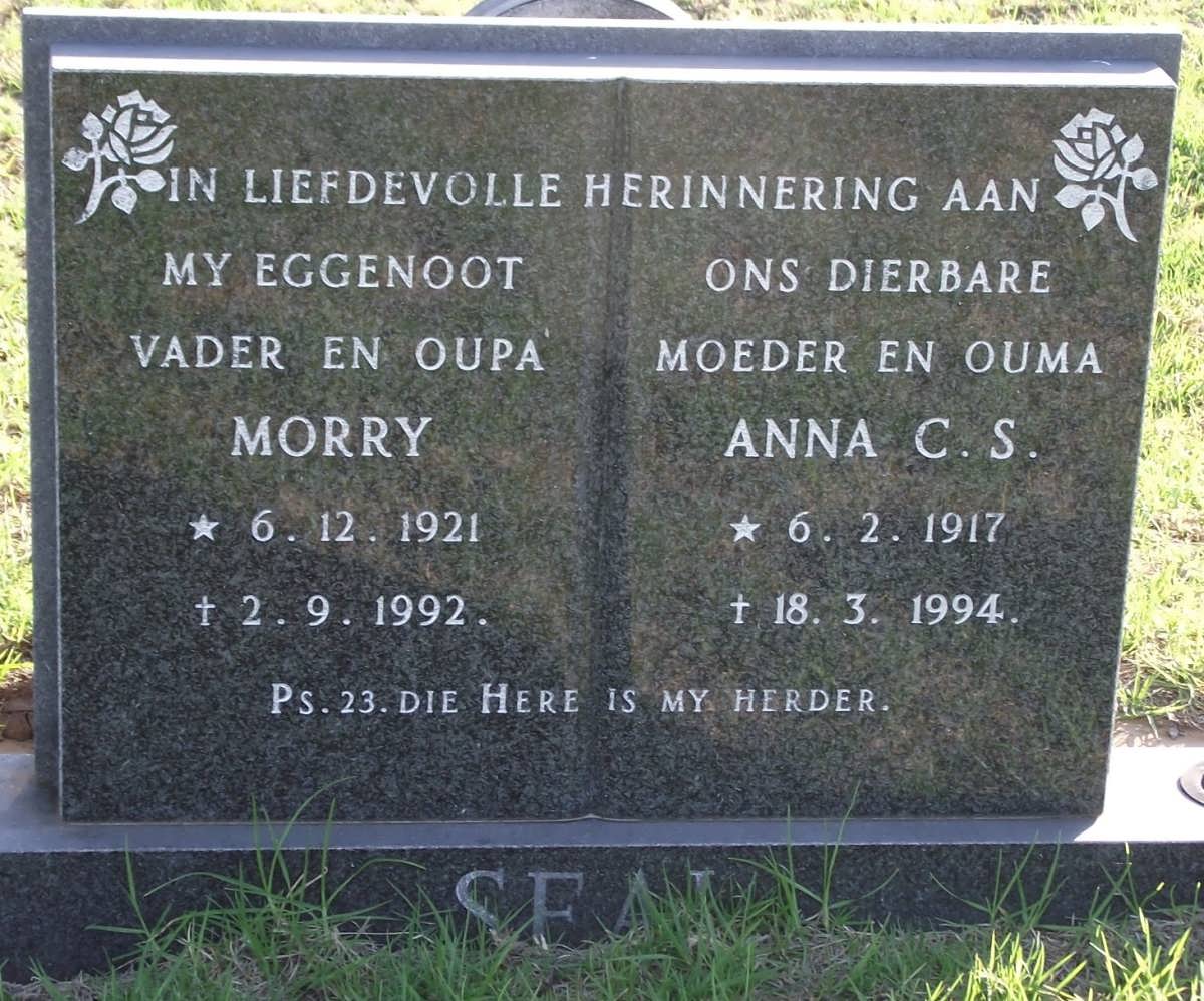 SEAL Morry 1921-1992 & Anna C.S. 1917-1994