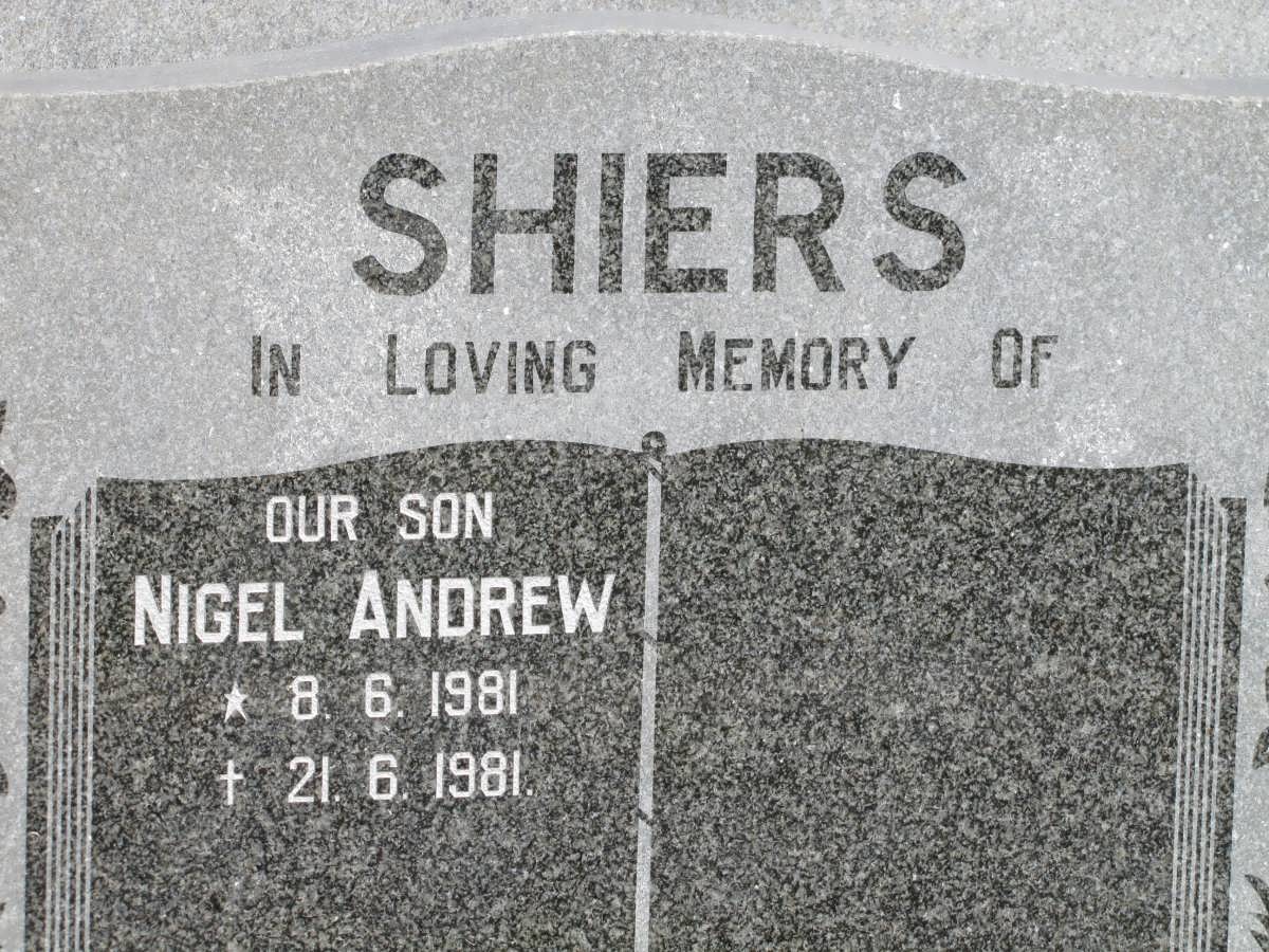 SHIERS Nigel Andrew 1981-1981