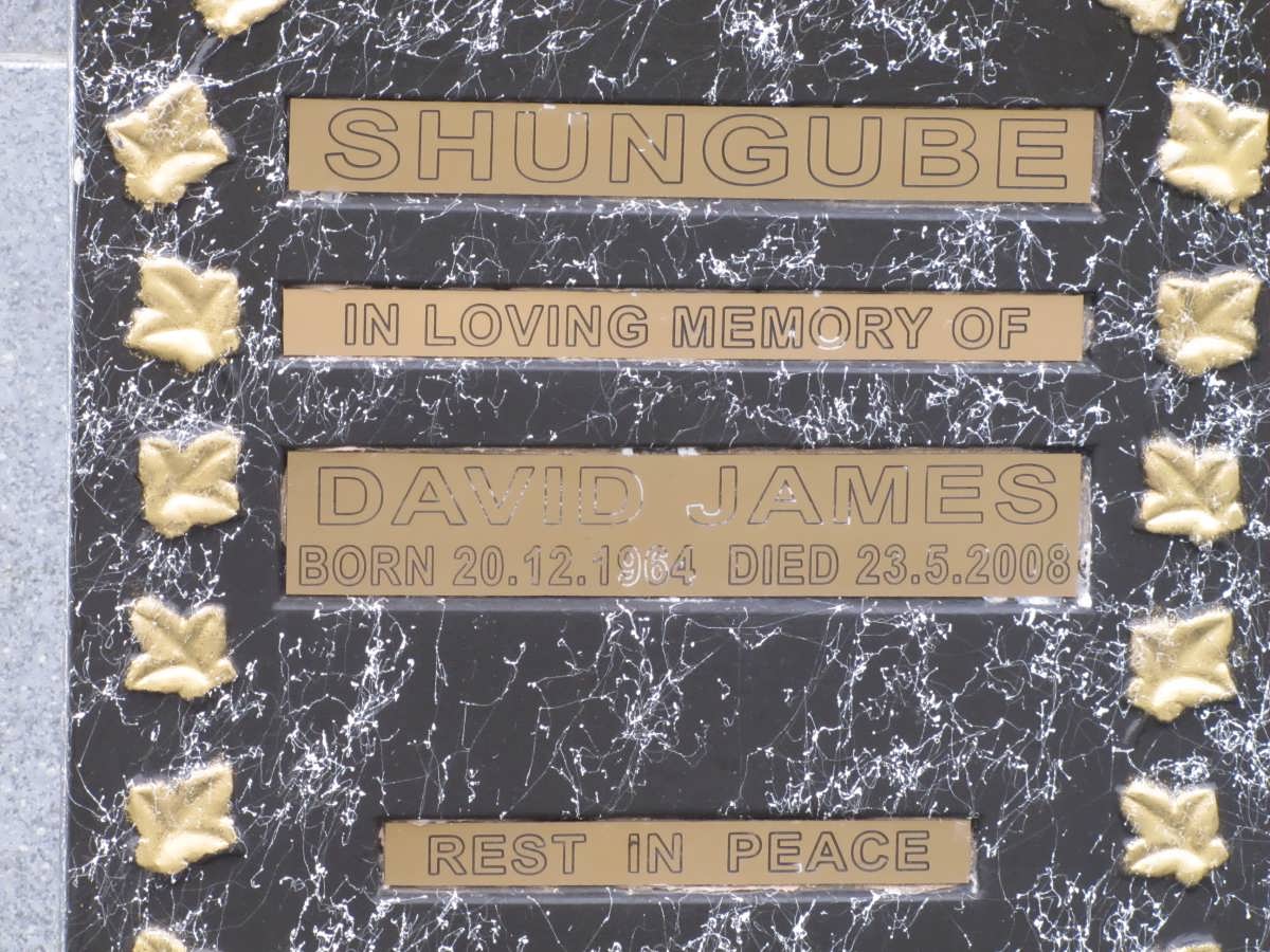 SHUNGUBE David James 1964-2008