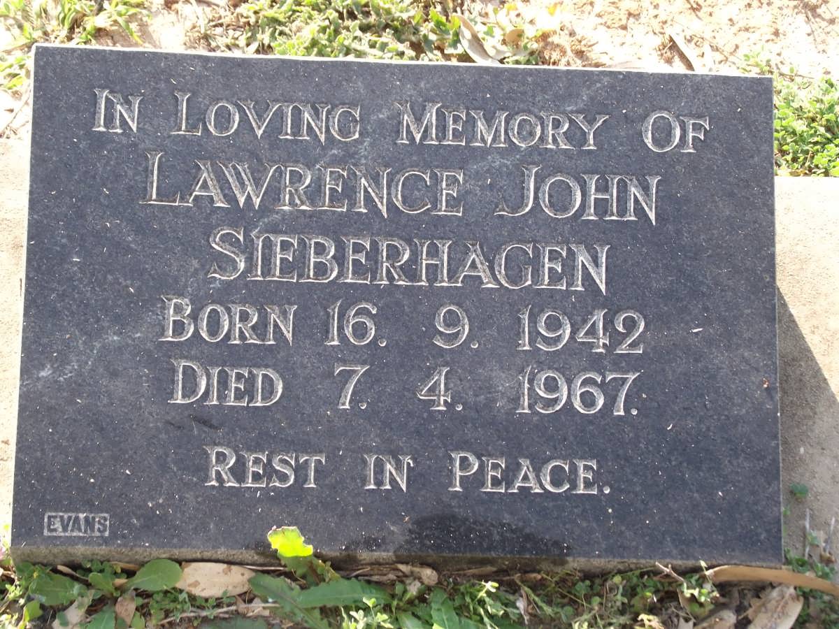 SIEBERHAGEN Lawrence John 1942-1967