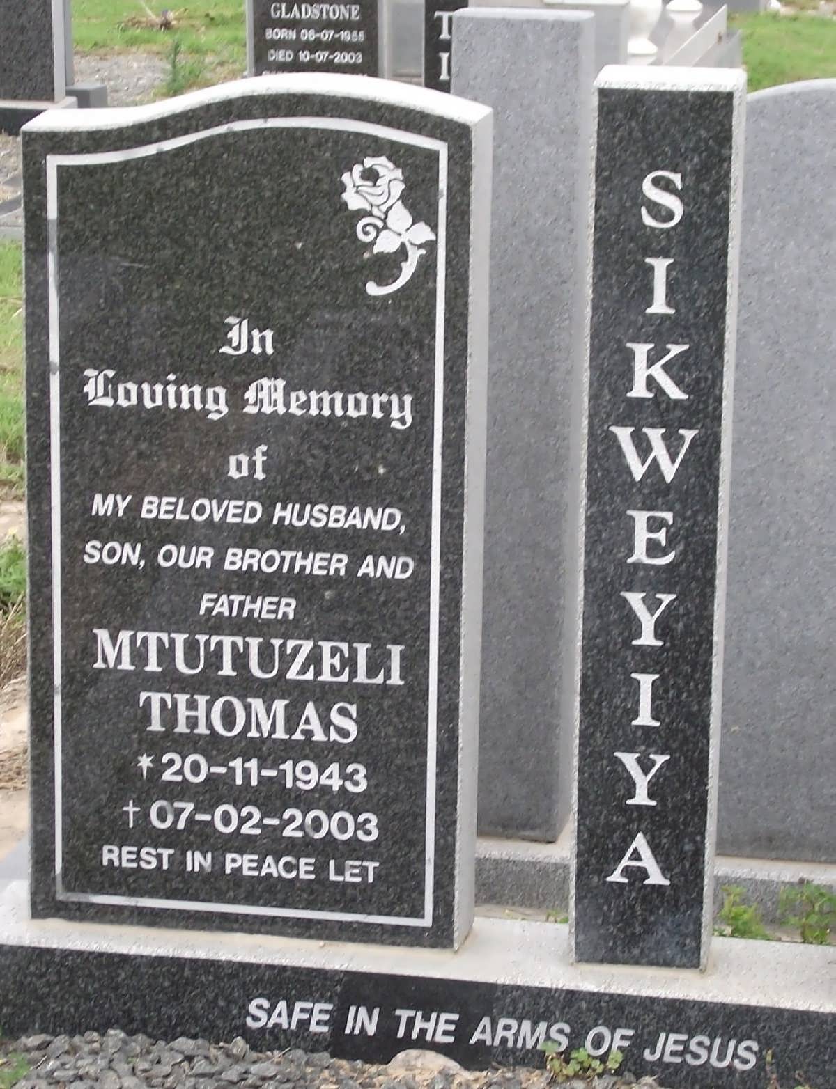 SIKWEYIYA Mtutuzeli Thomas 1943-2003