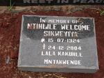SIKWEYIYA Ntihlile Welcome 1924-2004
