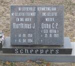 SCHEEPERS Marthinus J. 1950-1994 & Anna C.E.  BOTHA 1959-