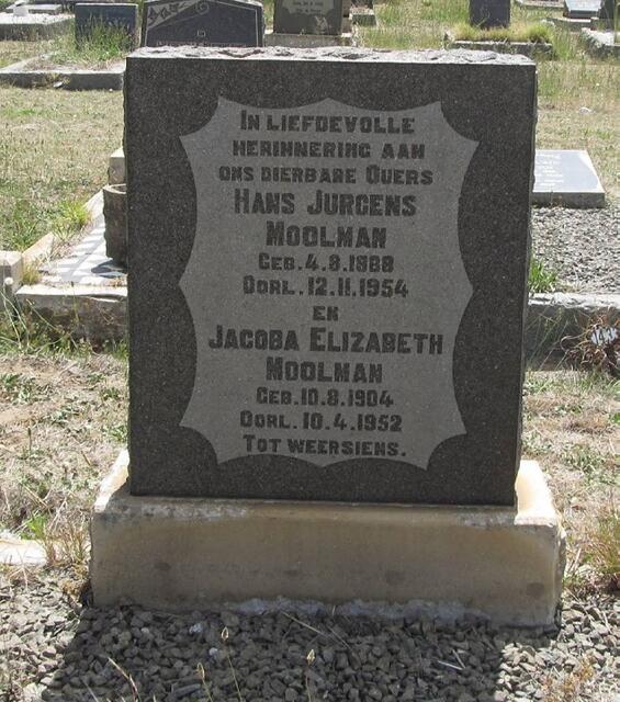 MOOLMAN Hans Jurgens 1888-1954 & Jacoba Elizabeth 1904-1952