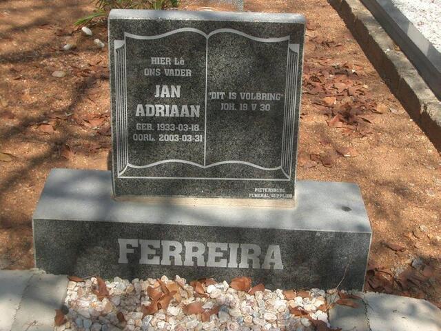 FERREIRA Jan Adriaan 1933-2003