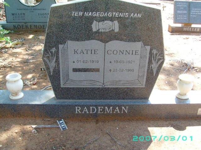 RADEMAN Katie 1919- :: RADEMAN Connie 1921-1998