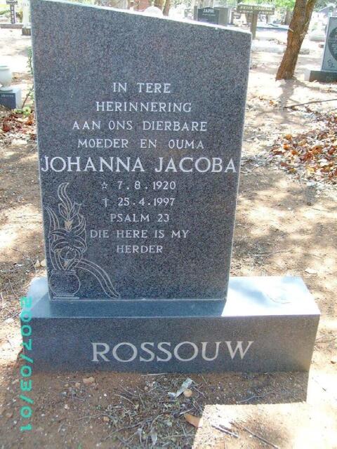 ROSSOUW Johanna Jacoba 1920-1997