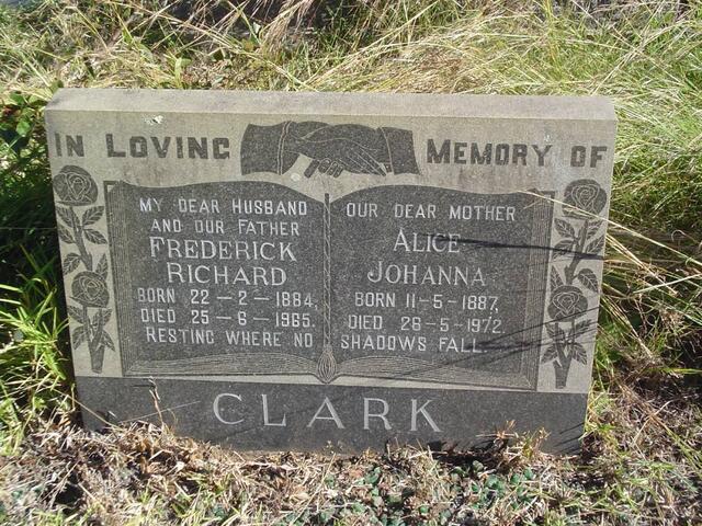 CLARK Frederick Richard 1884-1965 & Alice Johanna 1887-1972
