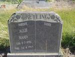 GREYLING Aggie Maria 1896-1965