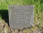 HENSBERG Friedrich R. 1892-1973 & Anna M. 1895-1966 