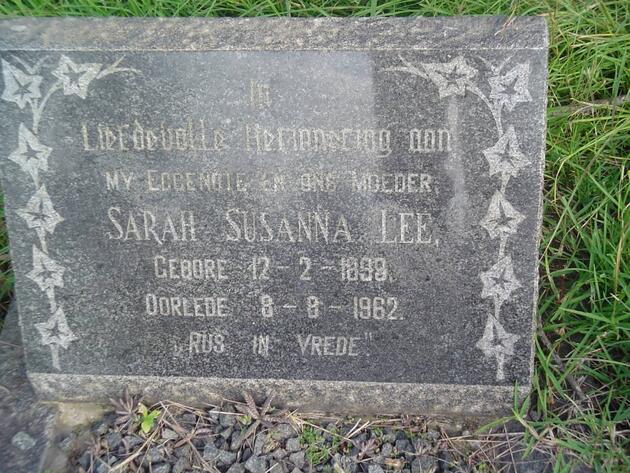 LEE Sarah Susanna 1898-1962