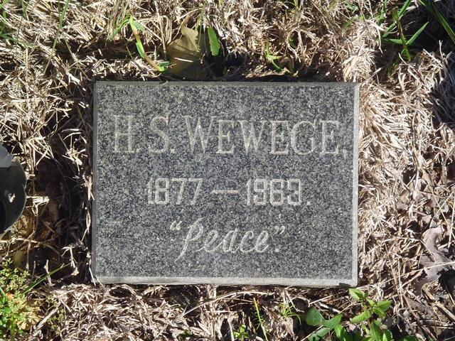 WEWEGE H.S. 1877-1963