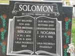 SOLOMON Mxolisi 1972-2003 :: SOLOMON Nocwa J. 1939-2008