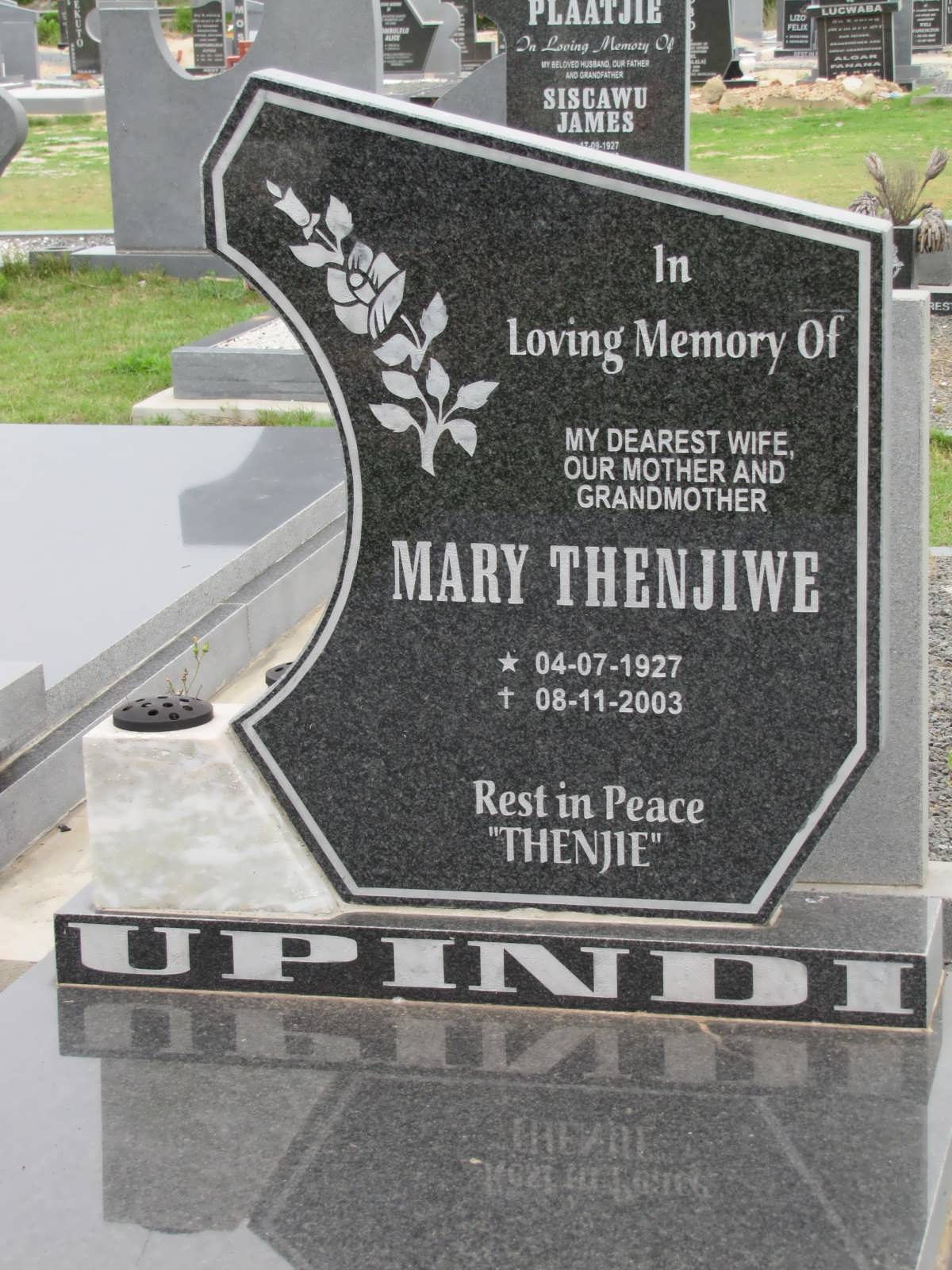 UPINDINI Mary Thenjiwe 1927-2003