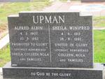 UPMAN Alfred Albin 1907-1982 & Sheila Winifred 1913-1992