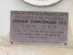 UYS Johann Zimmermann 1934-2000