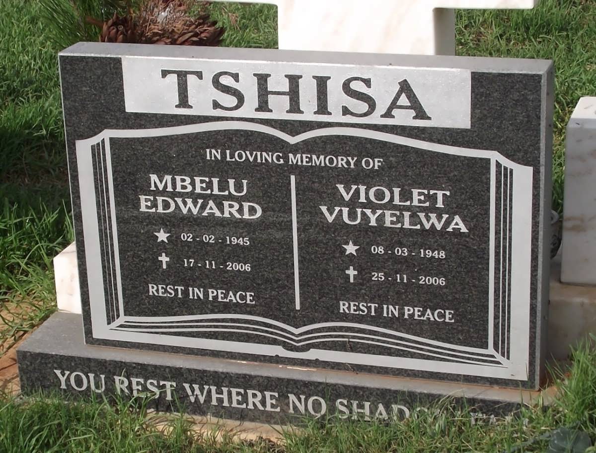 TSHISA Mbelu Edward 1945-2006 & Violet Vuyelwa 1948-2006
