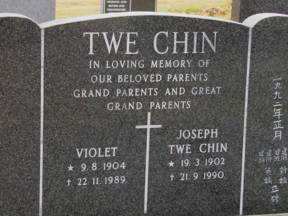 TWE CHIN Violet 1904-1989 & Joseph 1902-1990