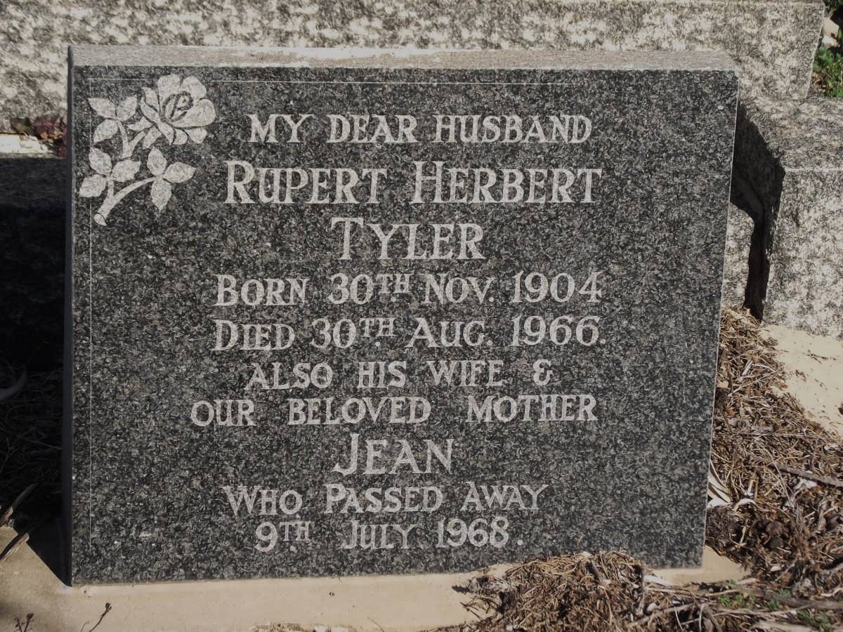 TYLER Rupert Herbert 1904-1966 & Jean -1968