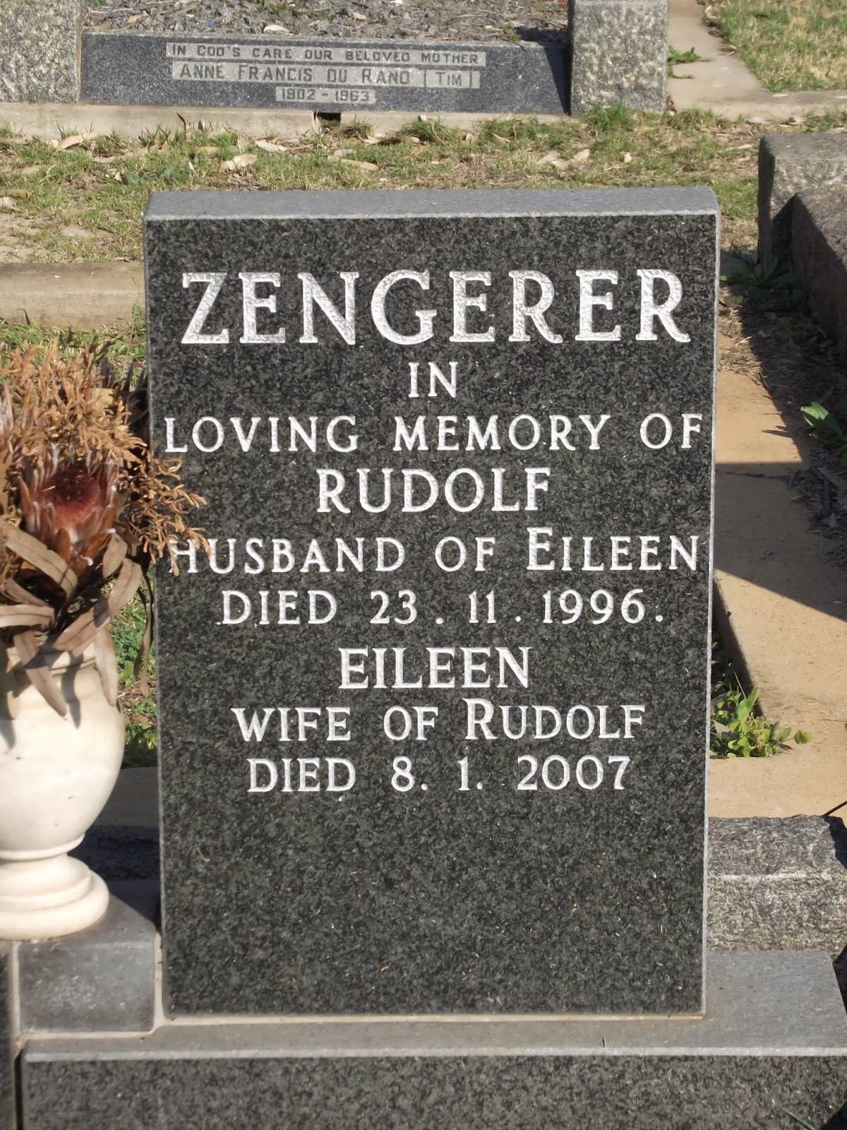 ZENGERER Rudolf -1996 & Eileen -2007
