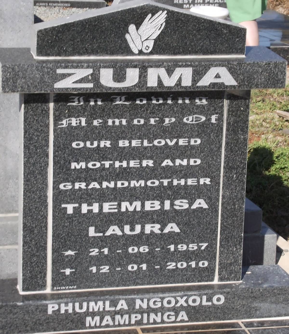 ZUMA Thembisa Laura 1957-2010