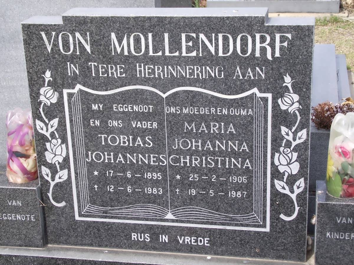 MOLLENDORF Tobias Johannes, von 1895-1983 & Maria Johanna Christina 1906-1987