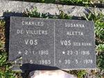 VOS Charles De Villiers 1910-1965 & Susanna Aletta KUHN 1916-1978