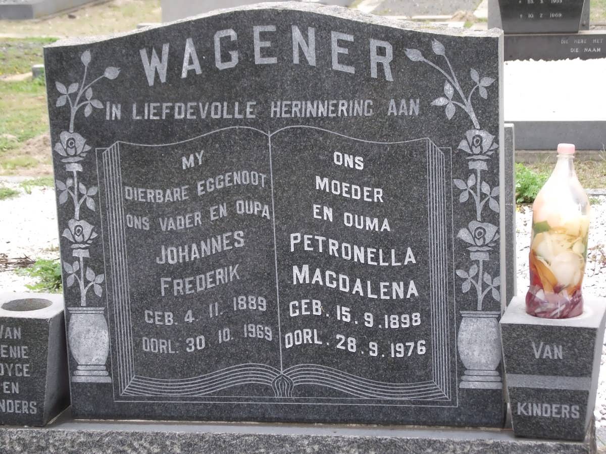 WAGENER Johannes Frederik 1889-1969 & Petronella Magdalena 1898-1976