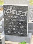 MERWE David Henry, van der 1928-1974