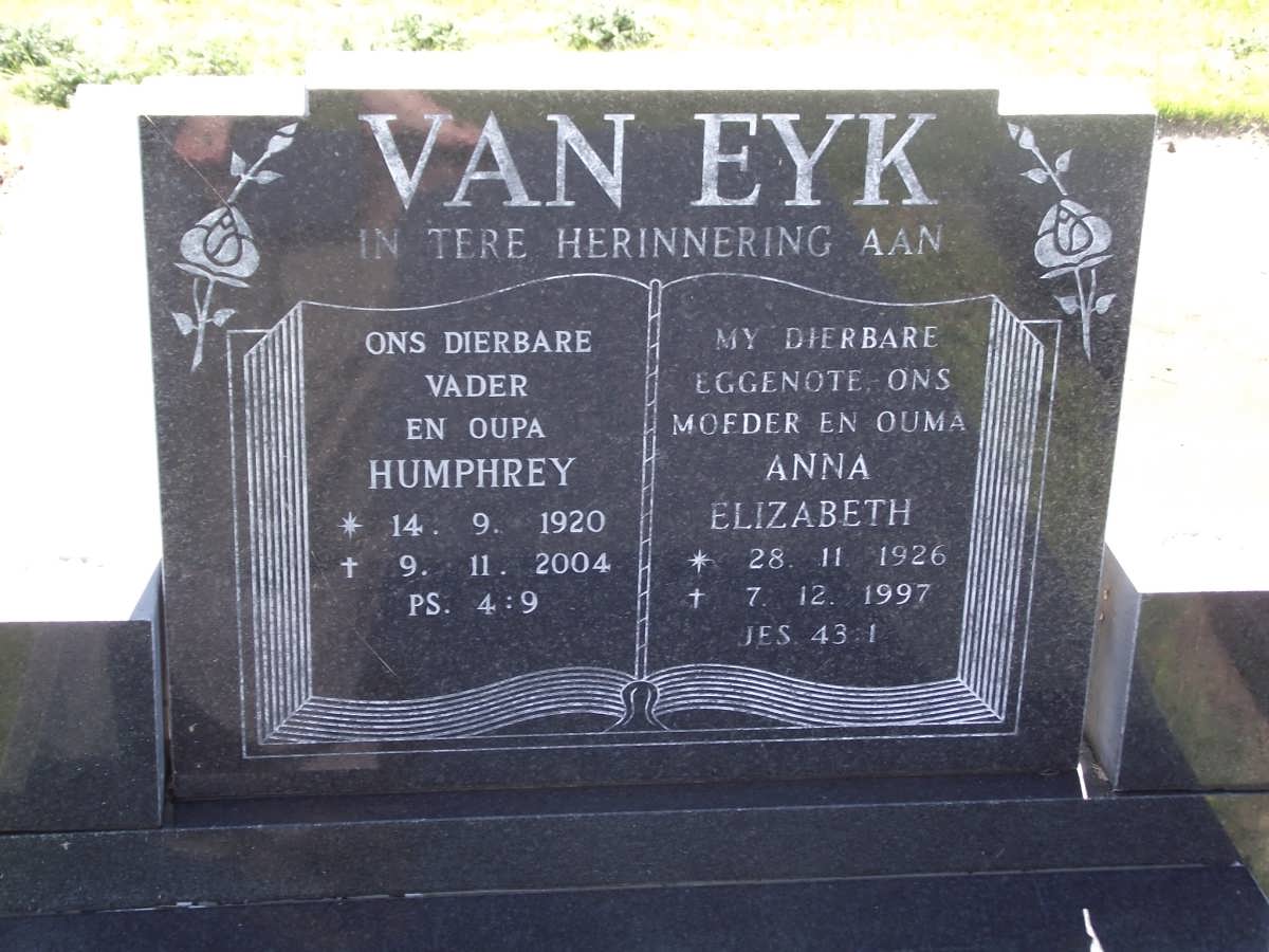 EYK Humphrey, van 1920-2004 & Anna Elizabeth 1926-1997