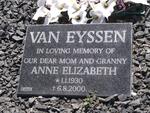 EYSSEN Anne Elizabeth, van 1930-2000