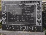 GREUNEN Jan Hendrik, van 1905-1983 & Maria Elizabeth 1911-1990