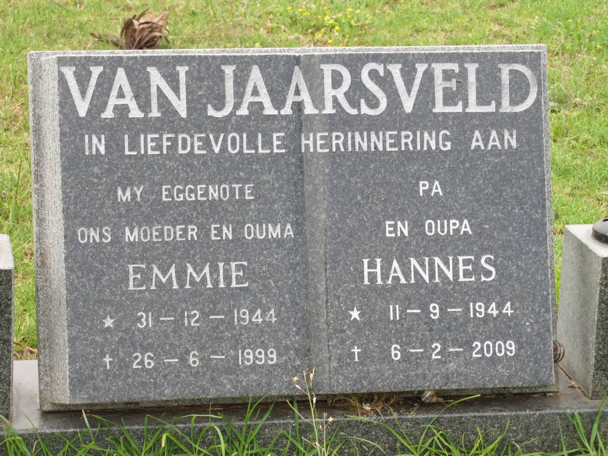 JAARSVELD Emmie, van 1944-1999 & J.B. 1944-2009