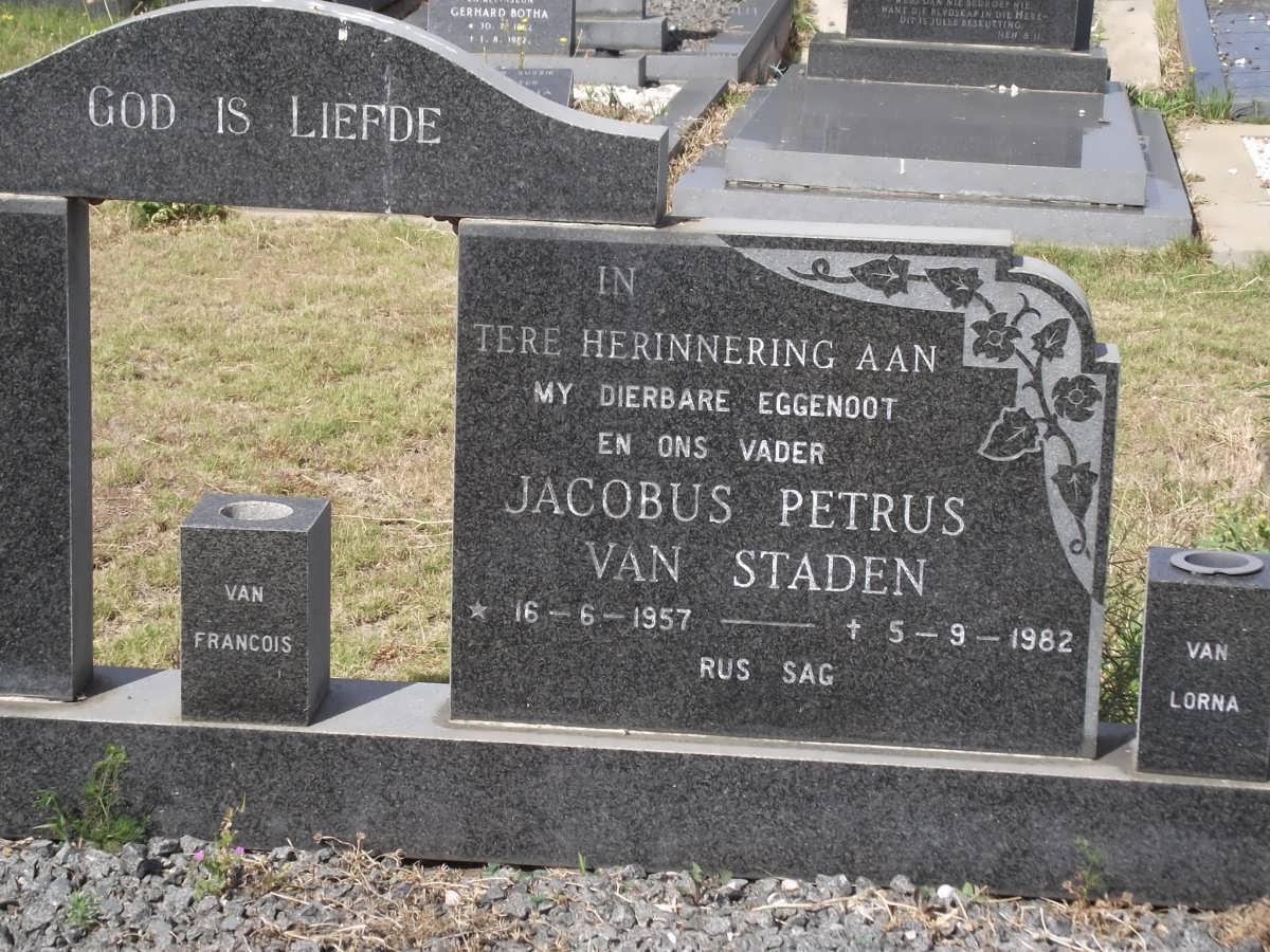 STADEN Jacobus Petrus, van 1957-1982