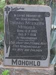 MOHOHLO Thomas Moeketsi 1880-1930