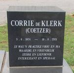 KLERK Corrie, de nee COETZER 1904-2001
