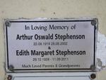 STEPHENSON Arthur Oswald 1919-2002 & Edith Margaret 1928-2011