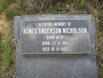 NICHOLSON Agnes Anderson nee WEIR 1891-1983