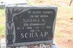 SCHAAP Susanna R. nee SCHOONRAAD 1926-1965