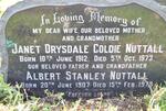 NUTTALL Albert Stanley 1907-1978 & Janet Drysdale Goldie 1912-1973