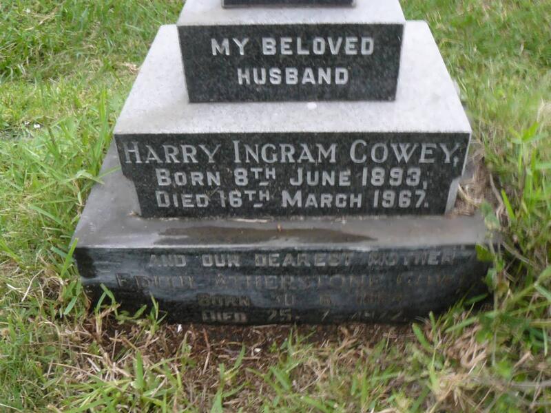 COWEY Harry Ingram 1893-1967 & Edith Atherstone 1884-1972
