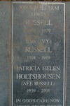 RUSSELL John William 1909-1979 & Eva 1908-1989 & HOLTSHOUSEN Patricia Helen RUSSELL 1939-2003