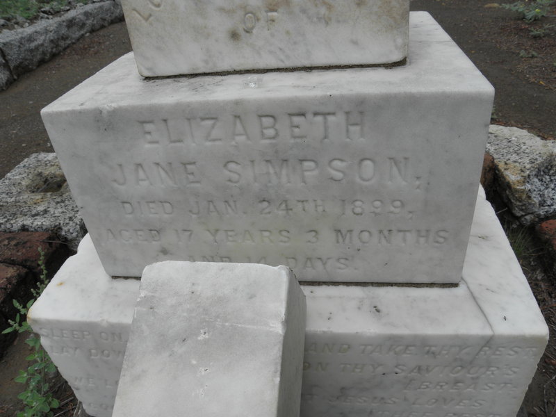 SIMPSON Elizabeth Jane -1899